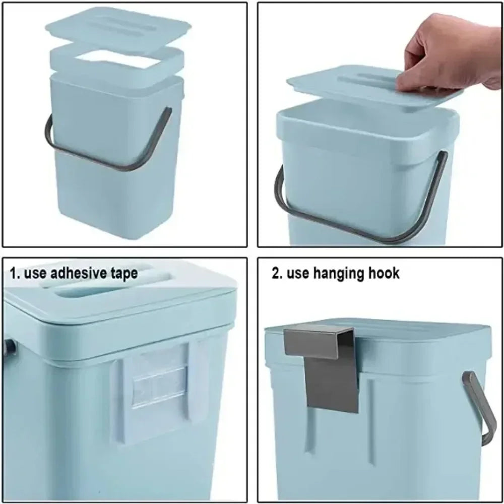 Compact Quiet-Close Trash Can