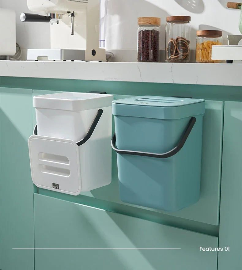 Compact Quiet-Close Trash Can