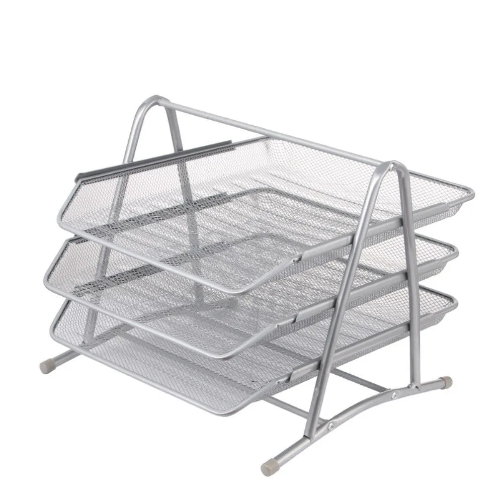 Three-Layer Mesh File Rack