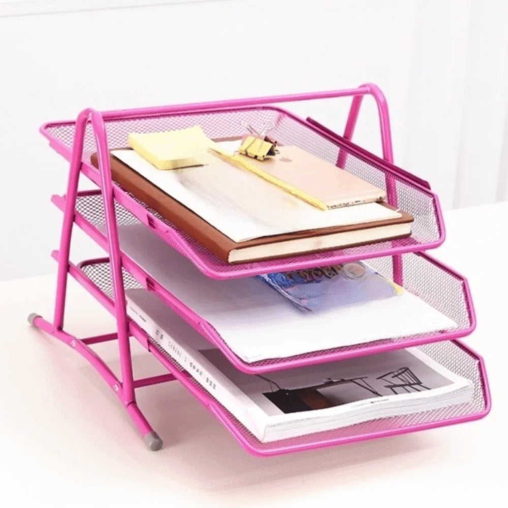 Three-Layer Mesh File Rack