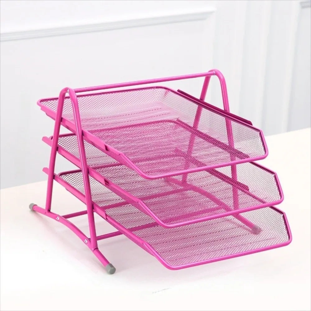 Three-Layer Mesh File Rack