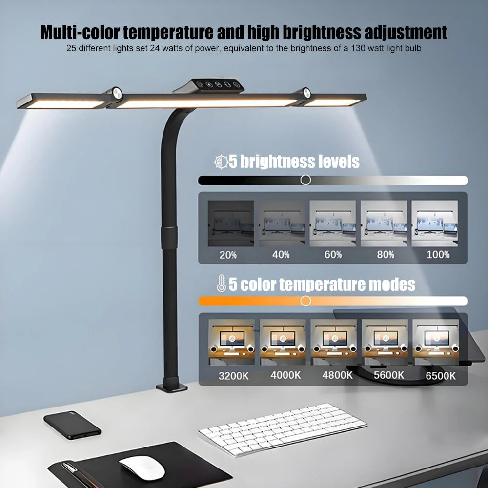 24W Clamp LED Desk Lamp
