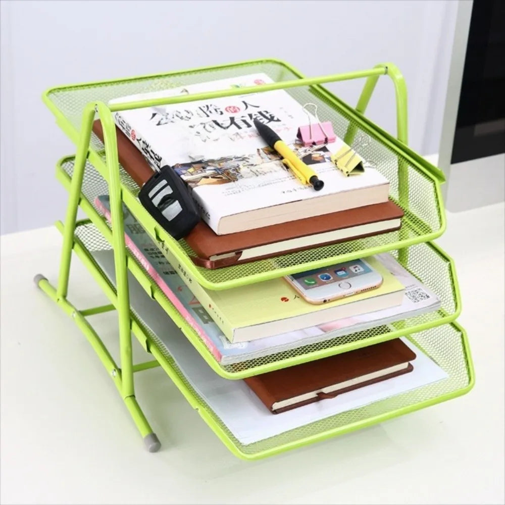 Three-Layer Mesh File Rack
