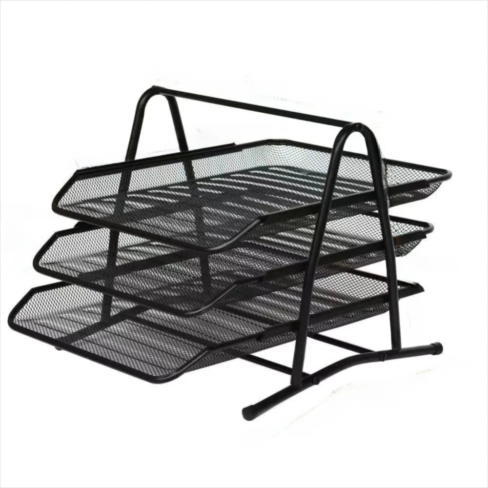 Three-Layer Mesh File Rack
