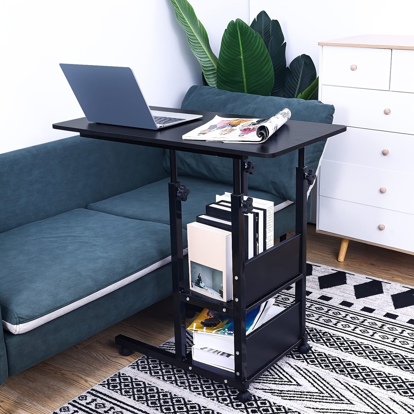 Rolling Standing Desk with Drawers