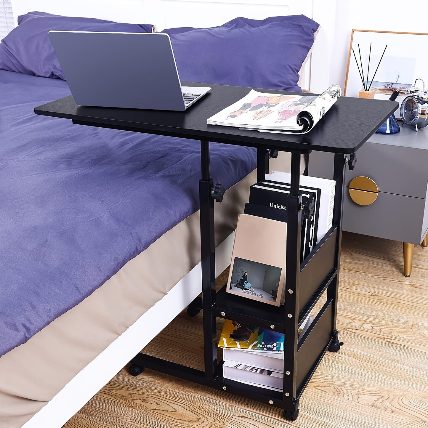 Rolling Standing Desk with Drawers